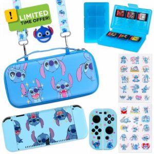 PERFECTSIGHT Switch Carrying Case for Nintendo Switch OLED 7 Inch Console with 10 in 1 Bundle Accessories