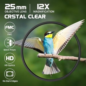 12x25 Binoculars Lightweight and Waterproof for Bird Watching