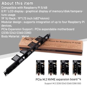 with 4PCS RS-P11 PCIe to M.2 NVMe SSD Adapters and OLED Display