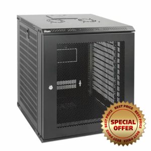 Tecmojo 12U Wall Mount Server Cabinet IT Network Rack Enclosure Lockable Door and Side Panels Black
