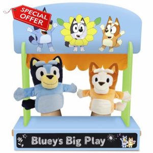 Kidoola Bluey Wooden Puppet Theater Playset - FSC-Certified Wood