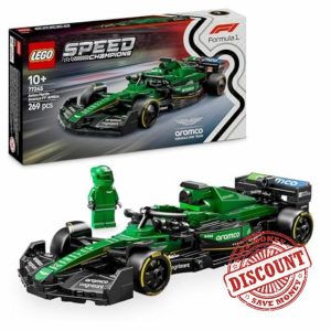 LEGO Speed Champions Aston Martin Aramco F1 AMR24 Race Car Toy with a Collectible Formula 1 Driver Minifigure - Model Kits for 10+ Year Old Boys & Girls or Adult Motorsport Fans 77245