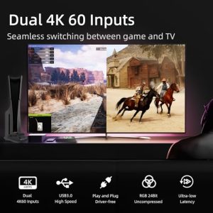 Dual 4K HDMI Input Capture Card for Streaming