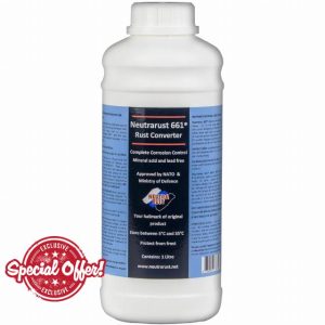 Neutrarust 661® Rust Converter - The Original Water based & Non-Hazardous. MOD & NATO Approved (1 Litre) 10-12 square metres coverage