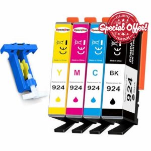 HenceBuy 924 Ink Cartridges for HP 924 Ink Cartridges Multipack Compatible with HP OfficeJet Pro 8120 8122e 8134e 8132e 8135e 8125e 8124e 8130e 8120e All-in-One Printer 4 Pack (NO CHIP)