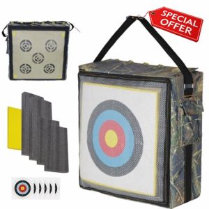 REAWOW Archery Targets - Double Kevlar Target Surface 19.6 * 19.6 * 7.9 2-Side Shotting Archery Targets for Backyard
