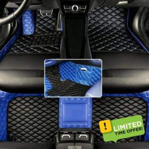 Custom Car Floor mat for BMW 1 2 3 4 5 6 7 8 Series X1 X2 X3 X4 X5 X6 X7 M1 M2 M3 M4 M5 M6 M7 M8 X3M X4M X5M X6M GT i3 i4 iX3 i8 iX Z4 Waterproof Cargo (Blue and Black)
