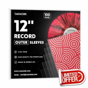 12" Record Sleeves Vinyl Outer Sleeves - Vinyl Sleeves for Record | Crystal Clear Vinyl Record Sleeves Outer | 3 Mil Thick LP Album Covers