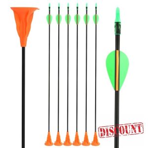 Poearcus Archery Suction Cup Arrow 29 inch Target Practice Arrow with feather Safe Arrow for Beginners 6/12 Pcs