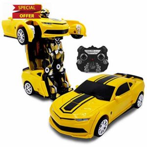 Homespired® Bumblebee Transformer Remote Control Car 2.4Ghz Rechargeable Radio Controlled RC Car with LED Lights and Sound