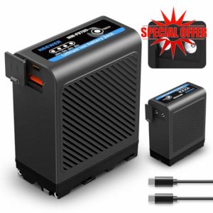 Neewer 10500mAh NP-F970 Replacement Battery w/USB C USB A & 2 DC Ports