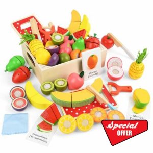 HOTUT Wooden Play Food for Kids