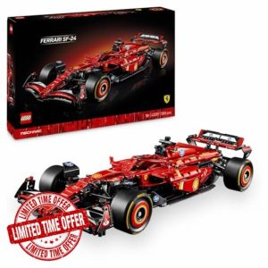 LEGO Technic Ferrari SF-24 F1 Car Model - Collectible Formula 1 Set with 1:8 Scale V6 Engine