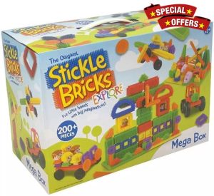 Bricks 200+ Piece Mega Pack (18 Months+) Promotes Children's hand-eye coordination Kids Play Blocks Mega Gif