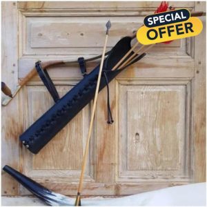 PU Leather Vintage Arrow Quiver Bow Holder Cosplay Archer Hunter Larp Props Steampunk Medieval Style Recurve Bow Hunt Shoot Bag For Cosplay Hallowee[Energy Class A]