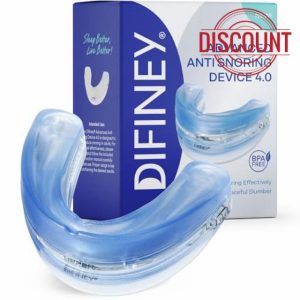 Difiney Advanced Anti Snoring Device 4.0: Anti Snoring Mouthpiece Device Mouth Guard - Effective Anti Snore Solution for Men and Women - Customizable Adjustable Comfortable - Patent Pending Desig