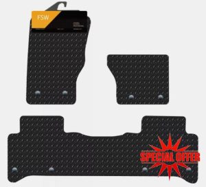 FSW - Compatible with Land Rover Range Rover Sport 2014-2021 Fully Tailored Car Floor Mats - 5mm Extra Heavy Duty Rubber - Anti Slip Mat - Fully Waterproof - Hard Wearing - 3 Piece Set Floor Mats Only