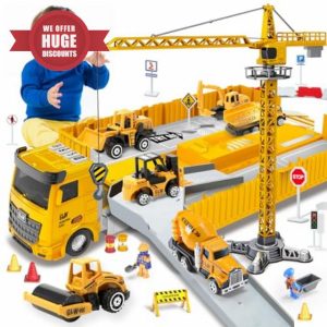 Construction Toys For 3-7 Year Old Boys Construction Truck Toys Set Toddler Car Truck Toys Digger Toys - Crane Excavator Dump Trucks