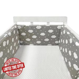QOPIGFBN Soft and Breathable Cot Bumper with Sturdy Padding