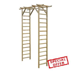 Zest Luna Arch – Elegant Wooden Garden Arch with Curved Roof and Trellis Sides