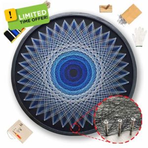 SimpleVibesXinPuwei Crafts for Adults Women kit Mandala String Art DIY Wall Decor Large Thread Painting Canvas Art Craft Gift (Sapphire Mandala)