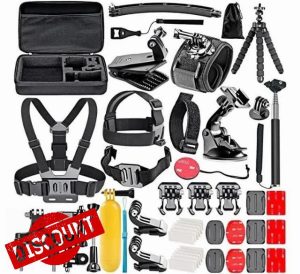New 50-in-1 Action Camera Accessory Kit Compatible with GoPro Hero 9 8 Max 7 6 5 Black GoPro 2018 Session Fusion Silver White Insta360 DJI AKASO APEMAN Campark SJCAM Action Camera etc
