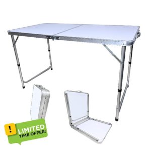 4FT heavy-duty folding table camping table self-service wedding banquet market garden party market stall picnic indoor and outdoor folding carrying handle