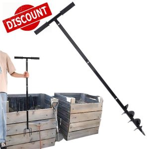 Compost Stirrer Tool 45.6 inch Compost Turning Tool Outdoor Manual Composting Bar Compost Turner Aerator Accessories Turner and Mixing Tool for Outdoo
