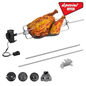 SafBbcue BBQ Rotisserie Grill Kit for Masterbuilt Gravity Series 1050/800/560 Replacement Parts MB20091220