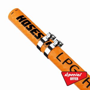 30m Length of 8mm British Standard Gas Pipe for Propane/Butaine Date + 2 x Hose Clips 30 Metre