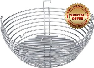 Stainless Steel Charcoal Basket For Kamado Joe Classic Series BBQ Grills (Includes Divider) - For Classic 1