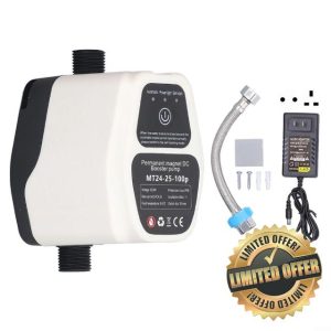 Gettimore Automatic Booster Pump 24V 80W Intelligent Sensing Quiet Water Pressure Boost System for Home 4.4GPM Max Flow Rate IP56 Protection(UK)