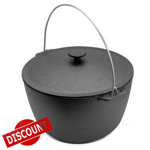 BRIZOLL 10L Cast Iron Camping Pot with Lid | Dutch Ove