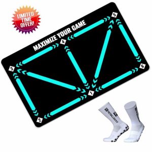 Football Training Mat Football Footstep Training Mat with a Pair of Anti-slip Socks