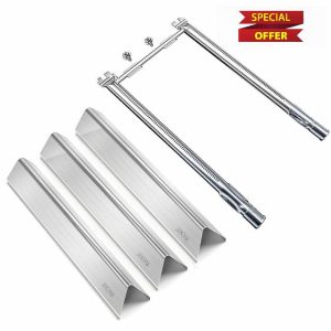 Welbocom 18" Grill Burner and 15.3" Flavorizer Bars for Weber Spirit 200 & Spirit II 200 Series Grills;Spirit E-210