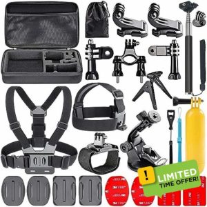 Navitech 18-in-1 Action Camera Accessories Combo Kit with EVA Case - Compatible With XTU S6 4K30fps 20MP Action Camera