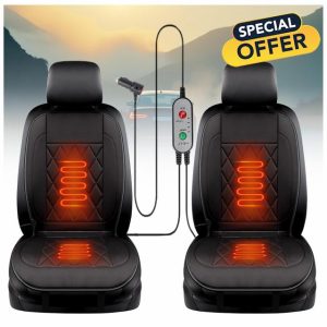 Wizvox Heated Seat Cushion Cover Kit 12V UK Car Seat Heater Pad