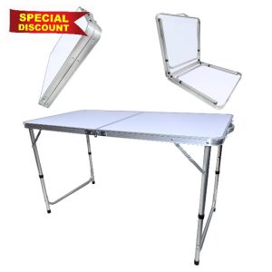 4FT heavy-duty folding table camping self-service wedding banquet market garden party market stall picnic indoor and outdoor folding carrying handle