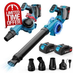Leaf Blower Cordless with 2X3000mAh Battery and Charger