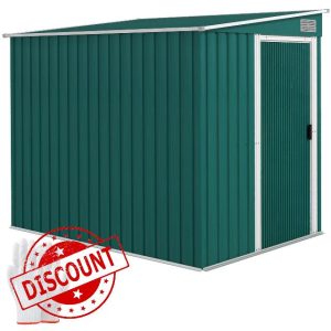 Outsunny 7 x 5FT Galvanised Metal Garden Shed with Foundation