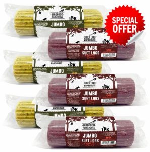 The Birdfood Warehouse Jumbo Suet Log 500g - Mixed Flavours 6pk | Natural