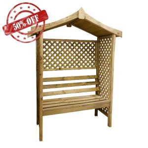 Zest Rutland Arbour – Elegant Wooden Garden Arbour with Trellis Sides