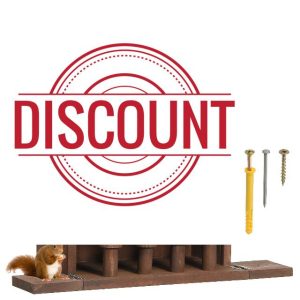 PATIKIL Wooden Squirrel Feeder Table 16x6x13inch