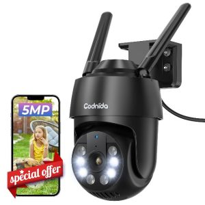 Codnida 5MP Security WiFi Outdoor Camera with 2.4/5Ghz