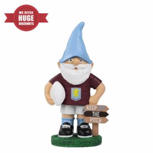 FOCO Officially Licensed Aston Villa FC Keep Off The Pitch Football Garden Gnome