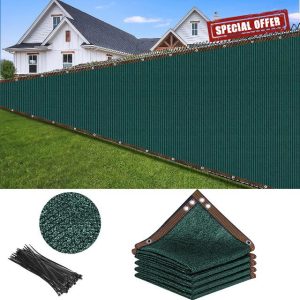 Privacy Fence Screen Green Garden Privacy Fence Panels Covering Chain Link Garden Fence Heavy Duty Garden Windscreen Fencing Mesh for Outdoor Balcony Backyard Deck Porch Patio (5 x 50 ft)