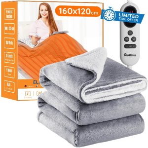 Mia&Coco Electric Heated Blanket Throw Flannel Sherpa Fast Heating 120x160cm