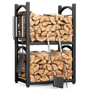 Log Store Indoors 2-IN-1 Firewood Log Rack