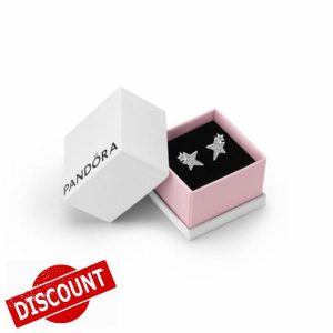 Pandora Moments Women's Sterling Silver Sparkling Asymmetrical Stars Stud Earrings