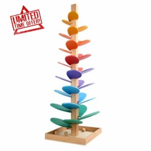 Ball Drop Toy Interactive Assembling Wooden Tree Ball Track Toy Ball Ramp Educational Toy